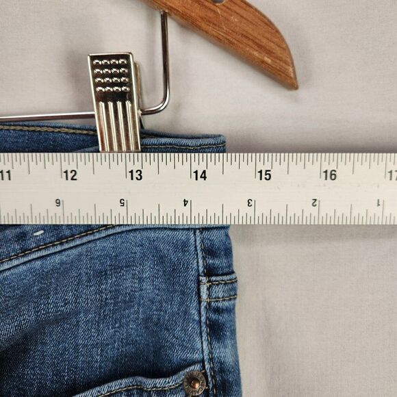 Calvin Klein Womens High Rise Skinny Sz 12/31  Denim Blue Jeans Raw Hem Button - Picture 3 of 11